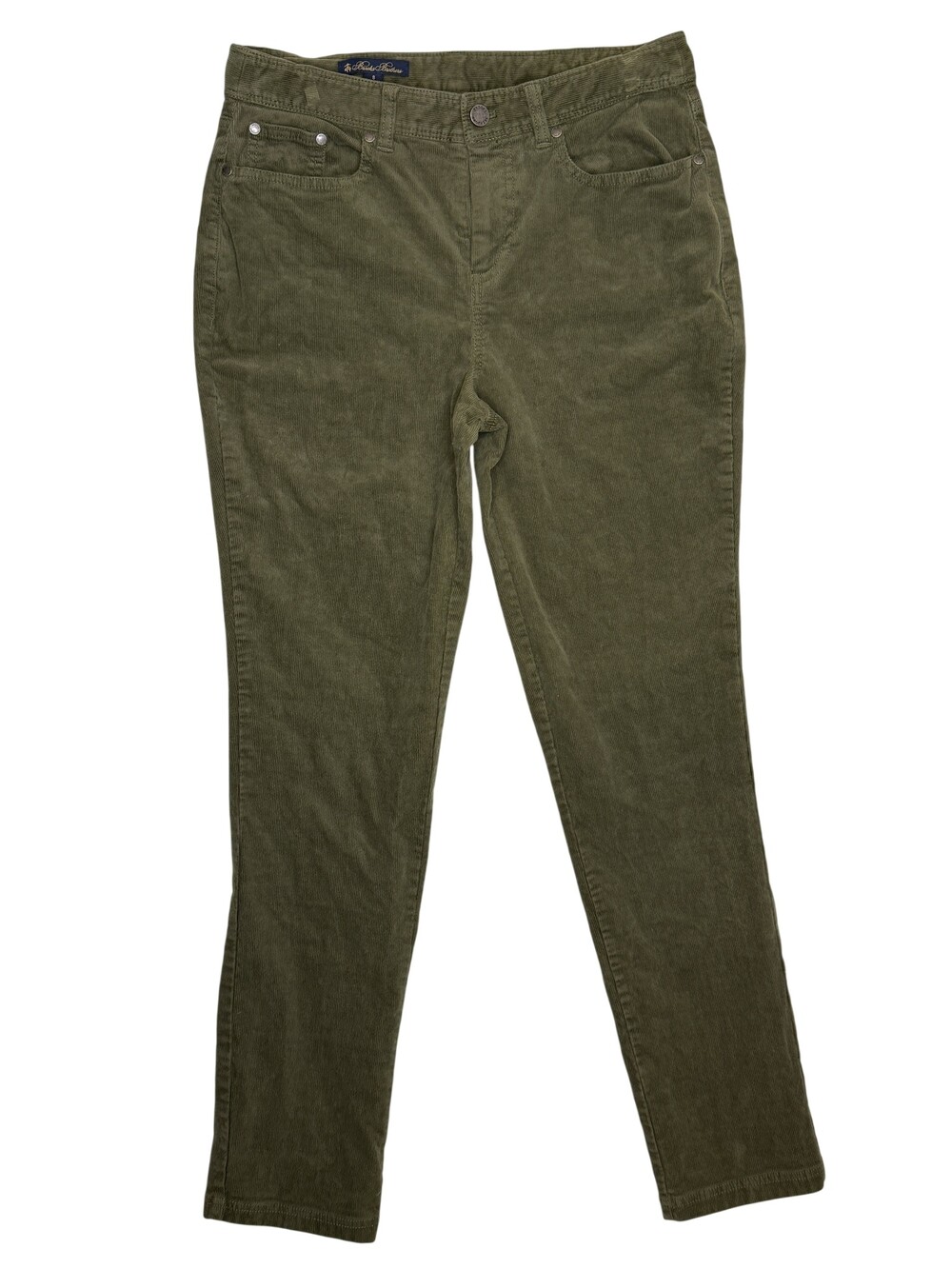 Brooks Brothers Pants Womens 8 Olive Green Corduroy Straight Leg Stretch